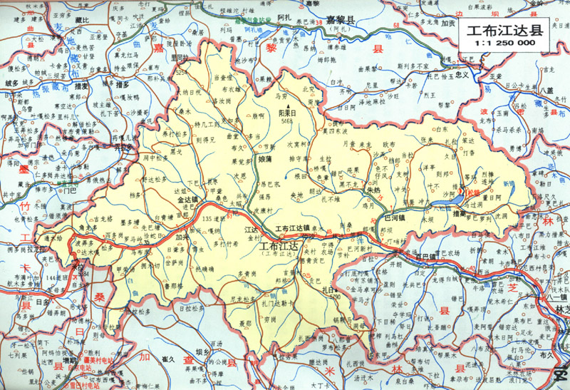 林芝工布江达县地图