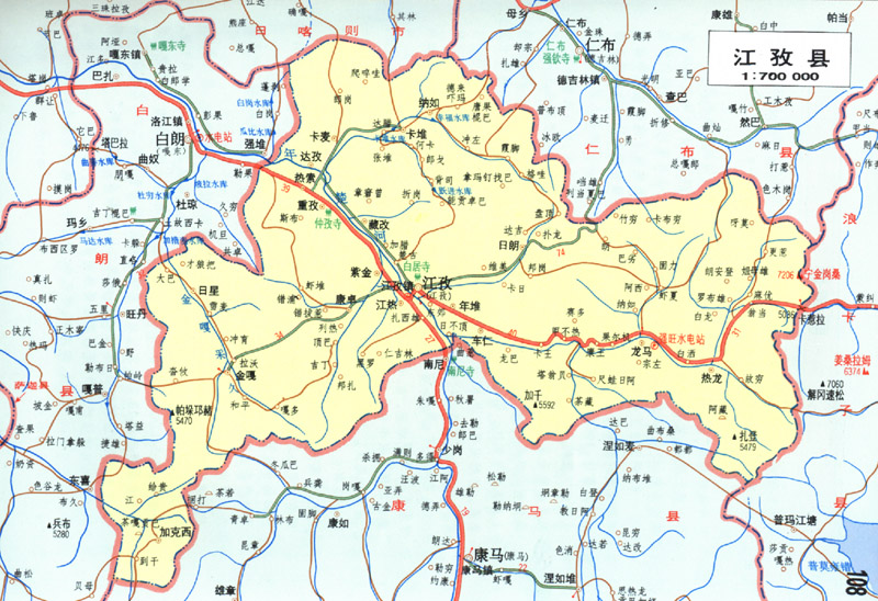 日喀则江孜县地图