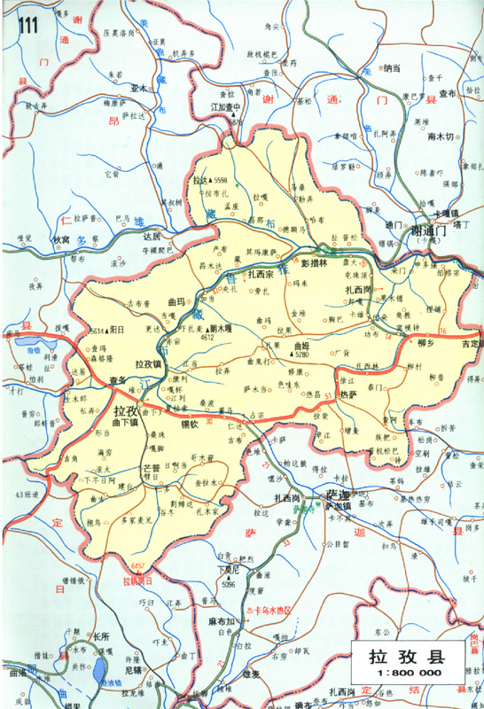日喀则拉孜县地图