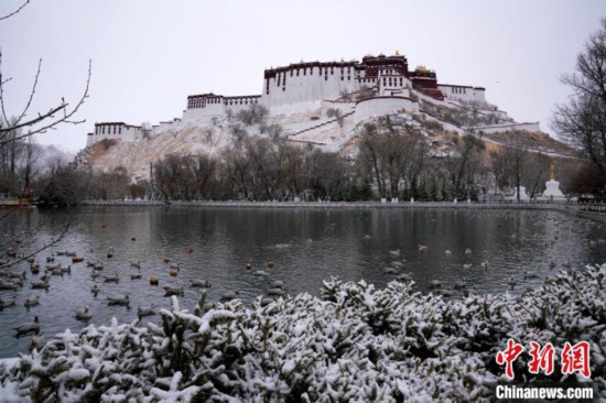 西藏拉萨雪后风光秀丽